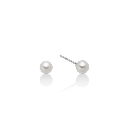 ORECCHINI PERLE 4-4,5MM ORO BIANCO DONNA MILUNA LE PERLE PPN445BM Miluna
