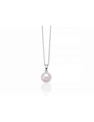 COLLANA PENDENTE PERLA 7,5-8MM ORO BIANCO DONNA MILUNA LE PERLE PCL5497 Miluna