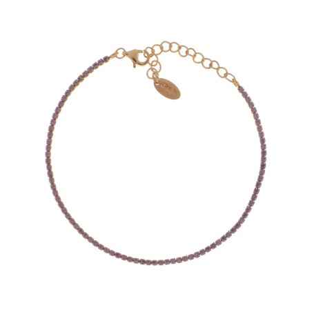BRACCIALE TENNISMANIA DORATO ZIRCONI VIOLA DONNA AMEN BT1GVI17 Amen