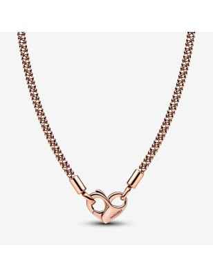 COLLANA MAGLIA GEOMETRICA CHIUSURA A CUORE PANDORA 382451C00-45 Pandora
