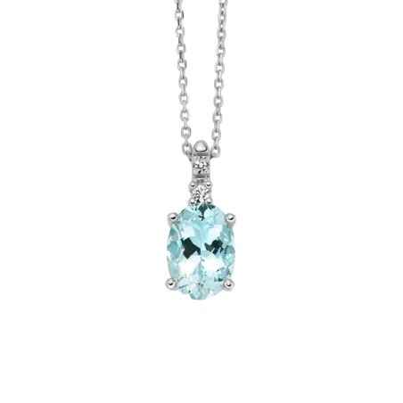 COLLANA ACQUAMARINA E DIAMANTI DONNA MILUNA LE GEMME CLD4732 Miluna