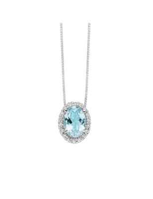 COLLANA ACQUAMARINA E DIAMANTI DONNA MILUNA LE GEMME CLD4721 Miluna