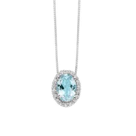 COLLANA ACQUAMARINA E DIAMANTI DONNA MILUNA LE GEMME CLD4721 Miluna