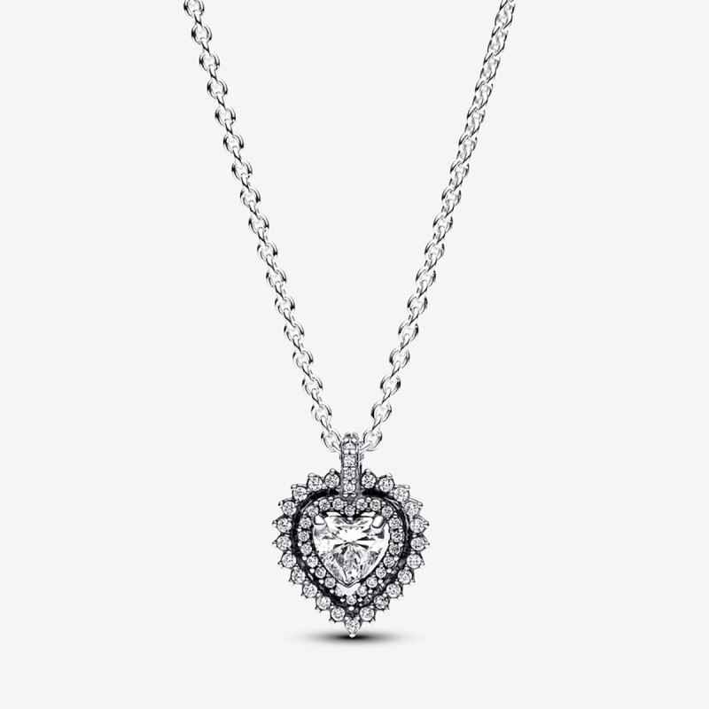 COLLANA PUNTO LUCE CUORE E PAVE DONNA PANDORA COLLANA PUNTO LUCE CUORE E PAVE DONNA PANDORA