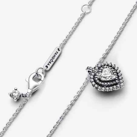 COLLANA PUNTO LUCE CUORE E PAVE DONNA PANDORA 