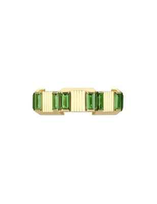 ANELLO ORO GIALLO E TORMALINE VERDI DONNA GUCCI LINK TO LOVE YBC702414002015 Gucci