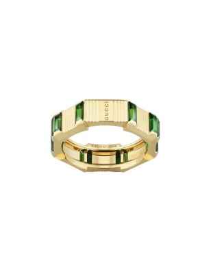 ANELLO ORO GIALLO E TORMALINE VERDI DONNA GUCCI LINK TO LOVE YBC702414002015 Gucci