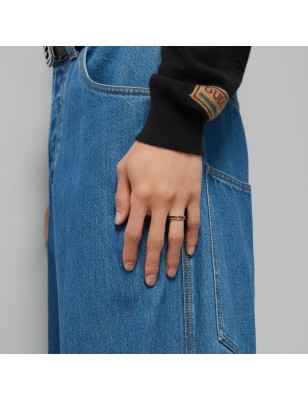 ANELLO IN ARGENTO SMALTO NERO MISURA 12 UOMO-DONNA GUCCI INTERLOCKING G YBC701620001012 Gucci