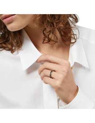 ANELLO IN ARGENTO SMALTO NERO MISURA 13 UOMO-DONNA GUCCI INTERLOCKING G YBC701620001013 Gucci