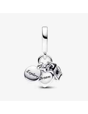 CHARM PENDENTE FOTOCAMERA CUORE E BUSSOLA PANDORA 792703C01 Pandora