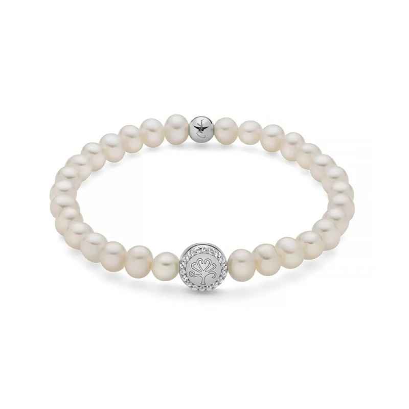 BRACCIALE PERLE BIANCHE ALBERO VITA RODIO DONNA MILUNA 