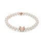 BRACCIALE PERLE BIANCHE FARFALLA ROSE DONNA MILUNA 