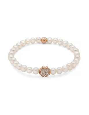 BRACCIALE PERLE BIANCHE QUADRIFOGLIO ROSE DONNA MILUNA  PBR3501R-TPZ MILUNA