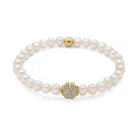 BRACCIALE PERLE BIANCHE QUADRIFOGLIO DORATO DONNA MILUNA  PBR3501G-TPZ MILUNA