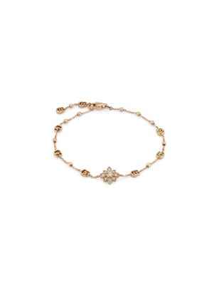 BRACCIALE IN ORO ROSA E DIAMANTI DONNA GUCCI FLORA YBA702389001017 Gucci