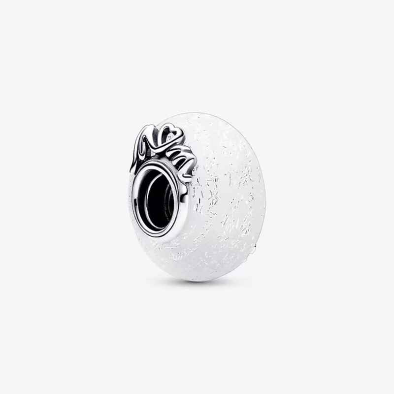 CHARM VETRO MURANO BIANCO MOM LOVE DONNA PANDORA 