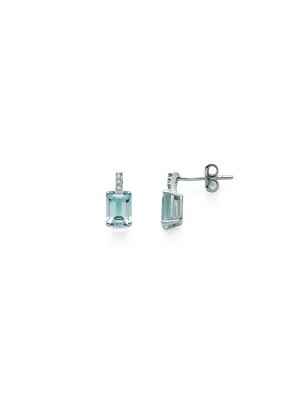 ORECCHINI ORO BIANCO ACQUAMARINA DONNA MILUNA LE GEMME ERD2409 Miluna