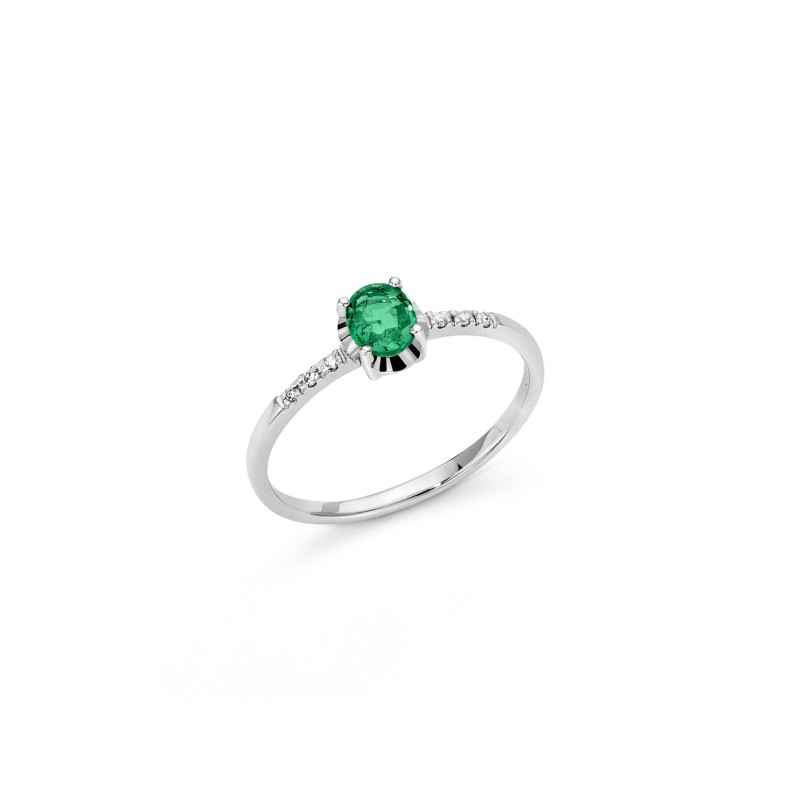 ANELLO ORO BIANCO SMERALDO OVALE DIAMANTI DONNA MILUNA LE GEMME ANELLO ORO BIANCO SMERALDO OVALE DIAMANTI DONNA MILUNA LE GEMME