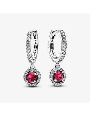 ORECCHINI CERCHI PAVÈ E PIETRE ROSSE DONNA PANDORA  292379C01 Pandora