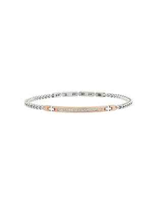 BRACCIALE ACCIAIO BICOLOR CUBIC ZIRCONIA LIGHT ROW UOMO BREIL  TJ3367 Breil