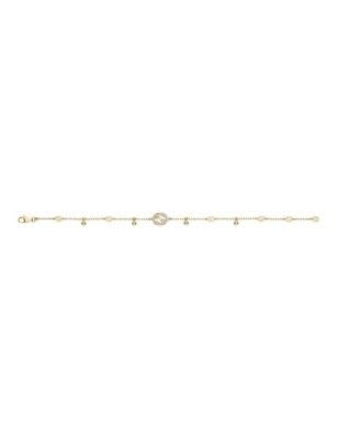 BRACCIALE ORO GIALLO DIAMANTI 0.20 CT DONNA GUCCI INTERLOCKING G