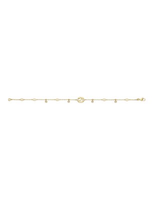 BRACCIALE ORO GIALLO DIAMANTI 0.20 CT DONNA GUCCI INTERLOCKING G YBA729403002017 Gucci