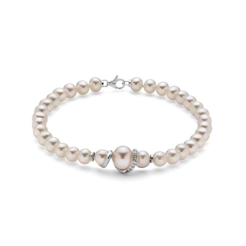 BRACCIALE PERLE ORIENTE CENTRALE ORO DIAMANTE MILUNA LE PERLE