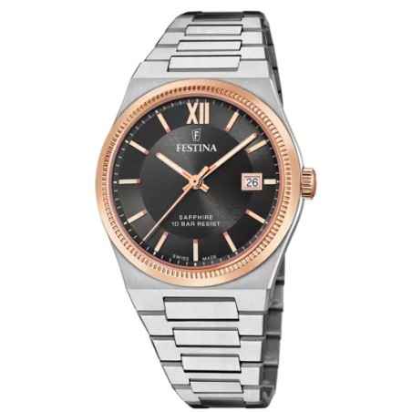OROLOGIO SWISS MADE BICOLORE NERO 40MM UOMO FESTINA  F20036/3 Festina