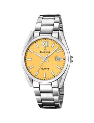 OROLOGIO QUADRANTE GIALLO UOMO FESTINA CLASSICS F20683/8 Festina