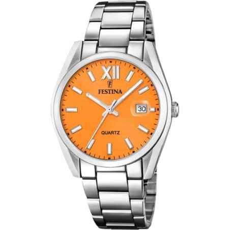 OROLOGIO QUADRANTE ARANCIONE UOMO FESTINA CLASSICS F20683/7 Festina