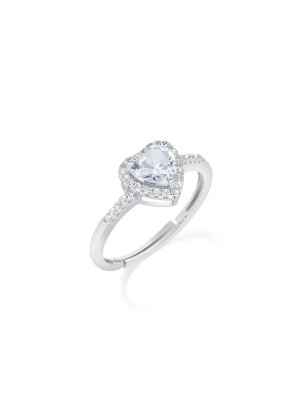 ANELLO CUORE CON ZIRCONI BIANCHI DONNA AMEN  ANTICBB2 Amen