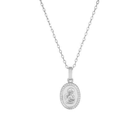 COLLANA ANGELO CUSTODE SMALTATA BIANCO AMEN CLANSMBB AMEN