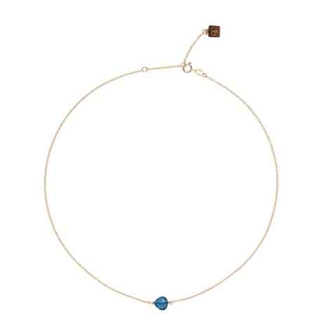 GIROCOLLO ORO 9KT BLU LONDON ROSSOPREZIOSO SEMINO D'AMORE GC 24465 BL ROSSOPREZIOSO