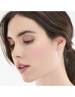 ORECCHINI FIORE E ZIRCONI BIANCHI DONNA AMEN