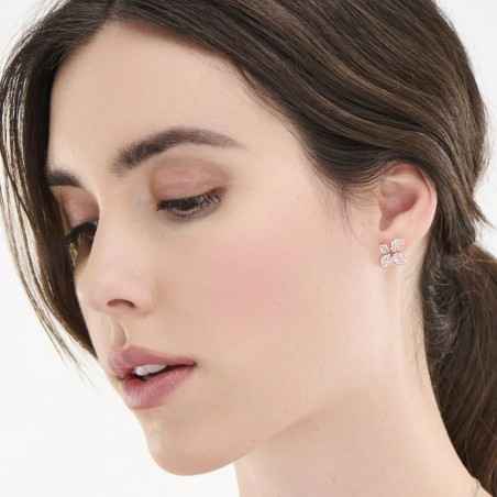 ORECCHINI FIORE E ZIRCONI BIANCHI DONNA AMEN