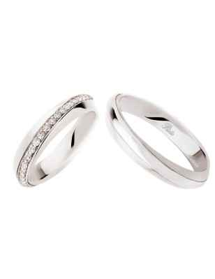 ANELLO FEDE IN ORO BIANCO DIAMANTI 0.38 DONNA POLELLO  2546DB POLELLO