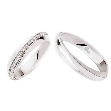 ANELLO FEDE IN ORO BIANCO DIAMANTI 0.38 DONNA POLELLO  2546DB POLELLO