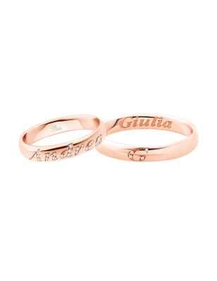 ANELLO FEDE IN ORO ROSA INIZIALE DIAMANTI UOMO-DONNA POLELLO  3111UR POLELLO