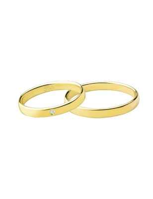 ANELLO FEDE IN ORO GIALLO E DIAMANTE 0.01 DONNA POLELLO  3181DG POLELLO