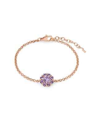 BRACCIALE ARGENTO DORATO E AMETISTA A FIORE DONNA MILUNA  BRD994 MILUNA