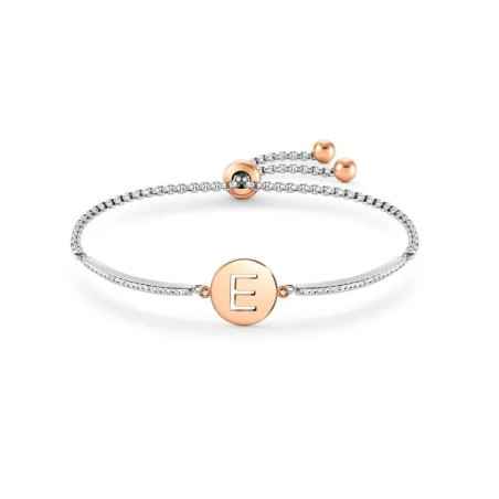 BRACCIALE MILLELUCI LETTERA E IN PVD ROSA DONNA NOMINATION  028007/005 NOMINATION
