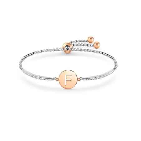 BRACCIALE MILLELUCI LETTERA F IN PVD ROSA DONNA NOMINATION  028007/006 NOMINATION