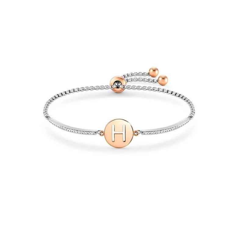 BRACCIALE MILLELUCI LETTERA H IN PVD ROSA DONNA NOMINATION 