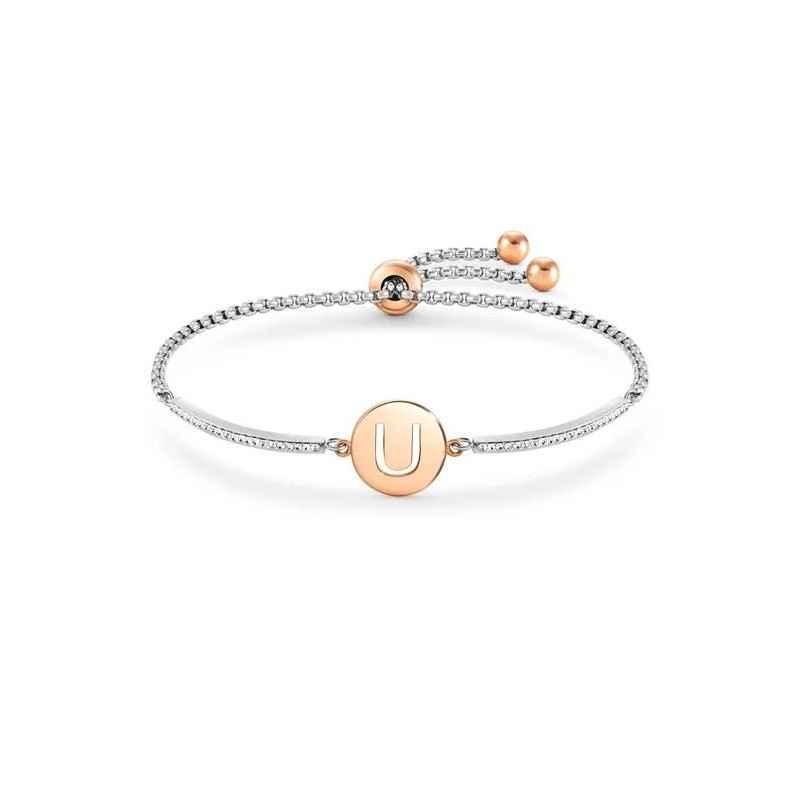 BRACCIALE MILLELUCI LETTERA U PVD ROSA DONNA NOMINATION 