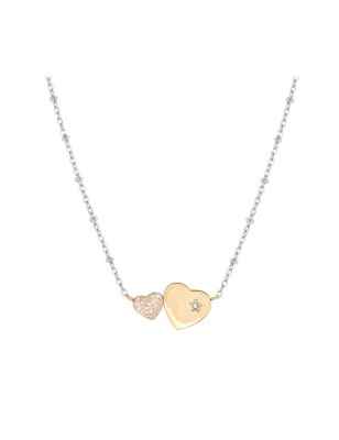 COLLANA HAPPYWORLD CUORI E ZIRCONI BIANCHI NOMINATION 028408/022 NOMINATION
