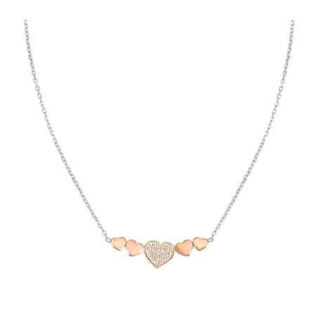 COLLANA CUORI ACCIAIO ROSATO E ZIRCONI DONNA NOMINATION  029301/005 NOMINATION