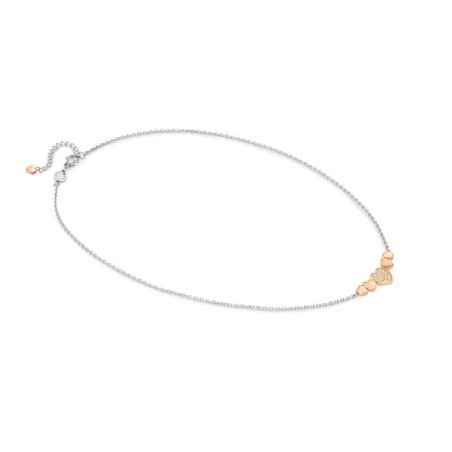 COLLANA CUORI ACCIAIO ROSATO E ZIRCONI DONNA NOMINATION 