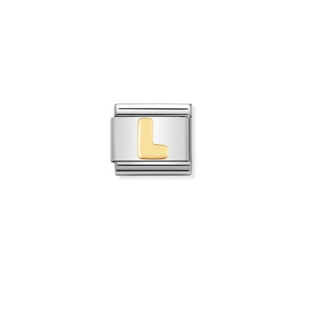 TESSERA LETTERA L ACCIAIO E ORO NOMINATION 030101/12 Nomination