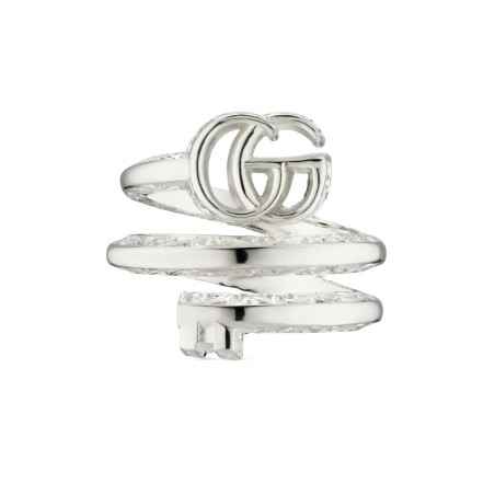 ANELLO IN ARGENTO A DOPPIA BANDA 13 DONNA GUCCI GG MARMONT YBC770719001013 Gucci