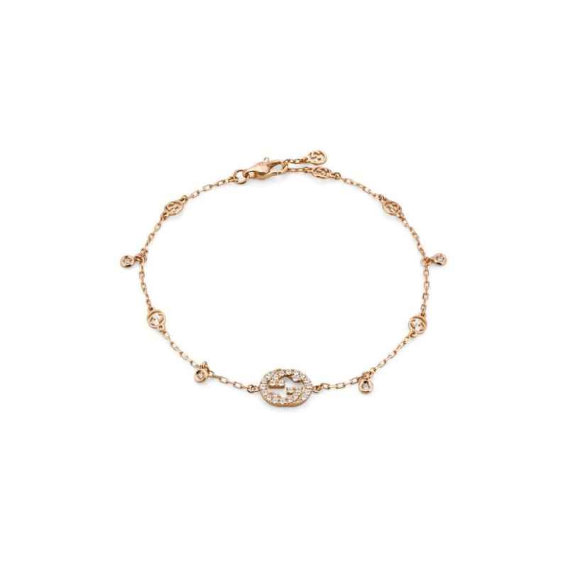 BRACCIALE ORO ROSA DIAMANTI DONNA GUCCI INTERLOCKING G BRACCIALE ORO ROSA DIAMANTI DONNA GUCCI INTERLOCKING G